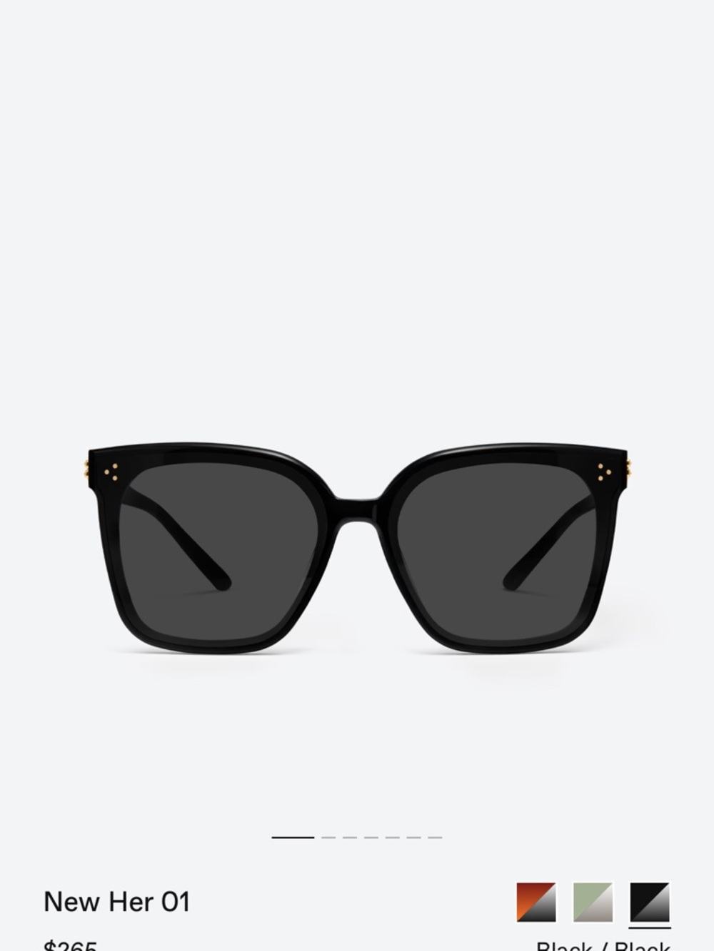 GENTLE MONSTER  HER Black Oversized Square Women’s Sunglasses No Box
